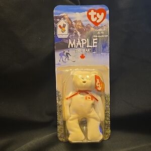 Ty Maple the Bear - White Plush Toy